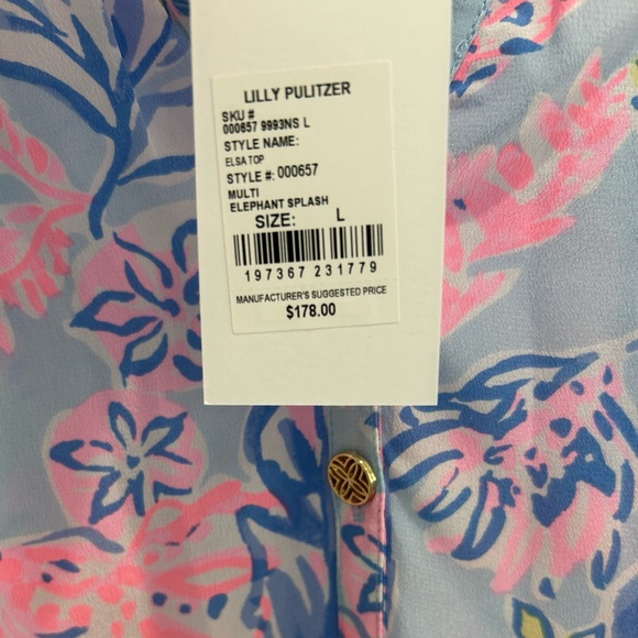 NWT Lilly Pulitzer Elsa Silk Top Sz L - Picture 5 of 5